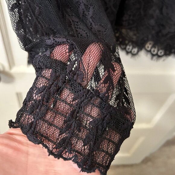 Xhilaration L Black lace top - Picture 2 of 7